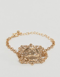 Золотистый браслет с подвеской в винтажном стиле ASOS DESIGN - Золотой