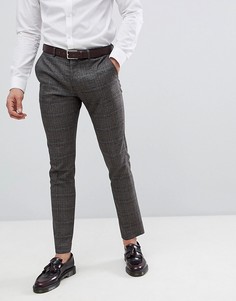 Брюки скинни в клетку Selected Homme - Коричневый
