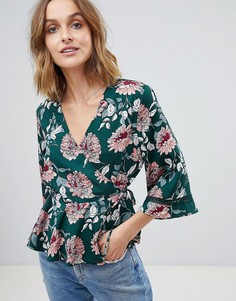 Рубашка с запахом и цветочным принтом Vero Moda - Мульти