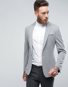 Серый трикотажный облегающий блейзер ASOS DESIGN - Серый