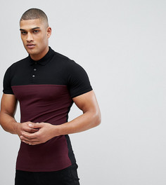 Обтягивающее поло из пике с контрастными манжетами и кокеткой ASOS DESIGN Tall - Мульти