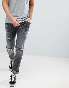 Серые джинсы скинни с рваной отделкой Blend Cirrus - Серый