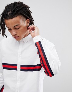 Белая оксфордская oversize-рубашка с отделкой контрастной лентой ASOS DESIGN - Белый