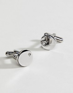 Серебристые запонки с отделкой черной эмалью Fred Bennett - Серебряный