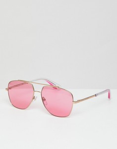 Солнцезащитные очки-авиаторы с розовыми стеклами Marc Jacobs - Золотой