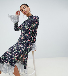 Платье миди с цветочным принтом и пайетками ASOS DESIGN Tall - Мульти