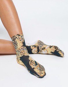Носки с леопардовым принтом ASOS DESIGN - Мульти