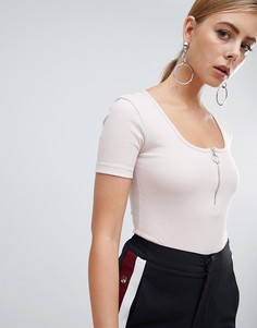 Боди с молнией Missguided - Розовый
