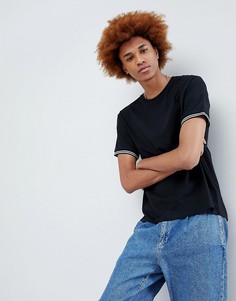 Свободная футболка с окантовкой на манжетах ASOS DESIGN - Мульти