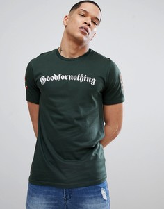 Зеленая облегающая футболка с логотипом Good For Nothing - Зеленый