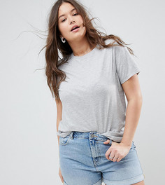 Серая меланжевая футболка с круглым вырезом ASOS DESIGN Curve Ultimate - Серый