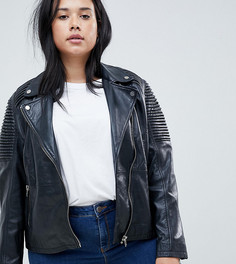 Кожаная байкерская куртка Barneys Originals Plus - Черный