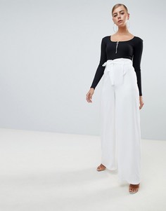 Широкие брюки с поясом Missguided - Белый
