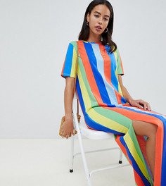 Платье макси в разноцветную полоску ASOS DESIGN Tall - Мульти