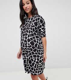 Платье-футболка со звериным принтом ASOS DESIGN Maternity - Мульти