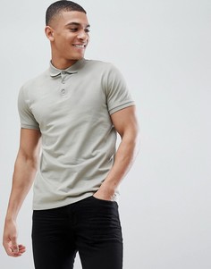 Серое трикотажное поло ASOS DESIGN - Зеленый