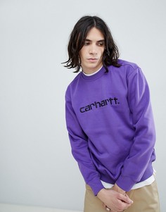 Фиолетовый свитшот с вышитым логотипом Carhartt WIP - Фиолетовый