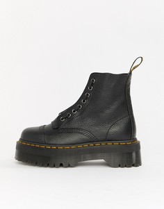 Черные кожаные ботинки на плоской платформе с молнией Dr Martens Sinclair - Черный