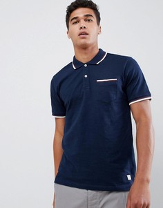 Поло с карманом и отделкой на воротнике Jack & Jones Premium - Темно-синий