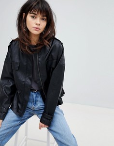 Куртка из искусственной кожи в стиле 80-х Vero Moda - Черный