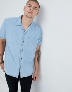 Светлая джинсовая рубашка-оversize с отложным воротником ASOS DESIGN - Синий