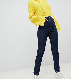Темные джинсы в винтажном стиле с контрастной строчкой Noisy May Tall - Синий