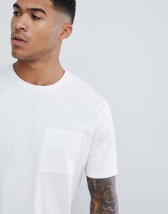 Белая свободная футболка с большим карманом ASOS DESIGN - Белый