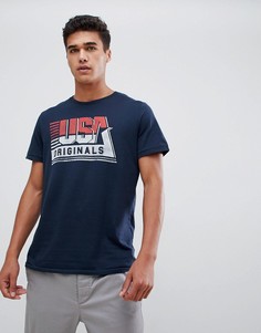 Футболка с принтом Jack & Jones - Темно-синий