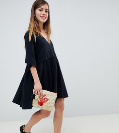 Свободное платье мини ASOS DESIGN Petite - Черный