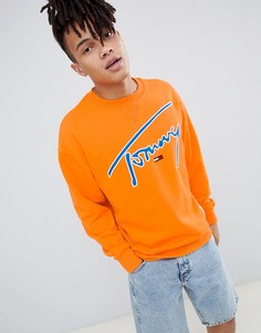 Оранжевый свободный свитшот с логотипом Tommy Jeans Signature Capsule - Оранжевый