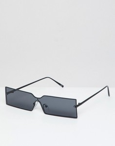 Узкие прямоугольные солнцезащитные очки ASOS DESIGN - Черный