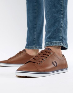 Светло-коричневые кожаные кеды Fred Perry Kingston - Коричневый