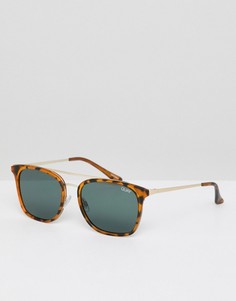 Солнцезащитные очки в стиле ретро в черепаховой оправе Quay Australia - Коричневый