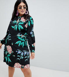 Свободное платье с цветочным принтом Junarose - Мульти