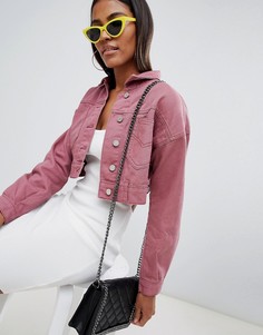 Укороченная джинсовая куртка Missguided - Розовый