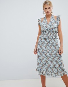 Платье с цветочным принтом и оборками Vila - Мульти