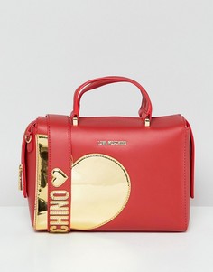Сумка с золотистым сердечком Love Moschino - Красный
