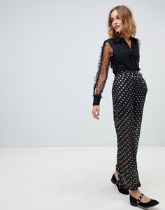 Брюки в горошек металлик Vero Moda - Черный