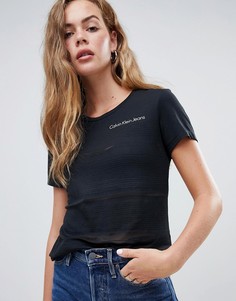 Полупрозрачная футболка Calvin Klein - Черный