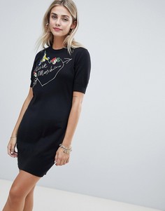 Трикотажное платье с отделкой Love Moschino - Черный