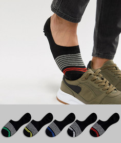 Набор из 5 пар невидимых носков ASOS DESIGN - Черный