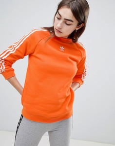 Оранжевый свитшот с тремя полосками Adidas Originals - Оранжевый