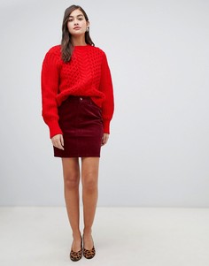 Вельветовая юбка ASOS DESIGN - Красный