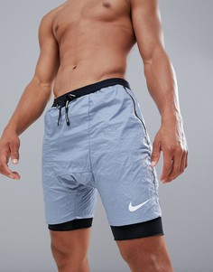 Серые шорты с эффектом помятости Nike Running Distance Run Division 928457-445 - Серый
