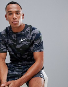 Серая футболка с камуфляжным принтом Nike Training Dry 923524-036 - Серый
