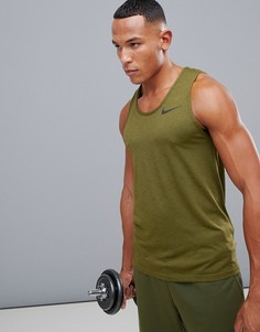 Дышащая майка цвета хаки Nike Training 832825-399 - Зеленый