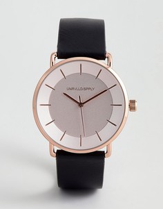 Черные часы с золотисто-розовой отделкой ASOS DESIGN - Черный