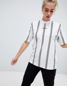 Белая футболка в полоску с высоким воротом adidas Eqt - Белый