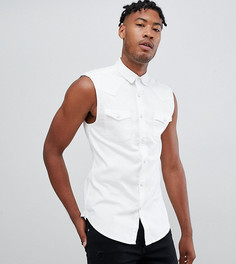 Белая джинсовая облегающая рубашка без рукавов ASOS DESIGN Tall - Белый