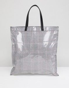 Пластмассовая сумка в клетку ASOS DESIGN - Серый